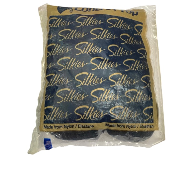 Silkies Nylons size Large Navy Blue & Taupe - Lot of 3 - Vintage - Made in USA - Picture 3 of 9